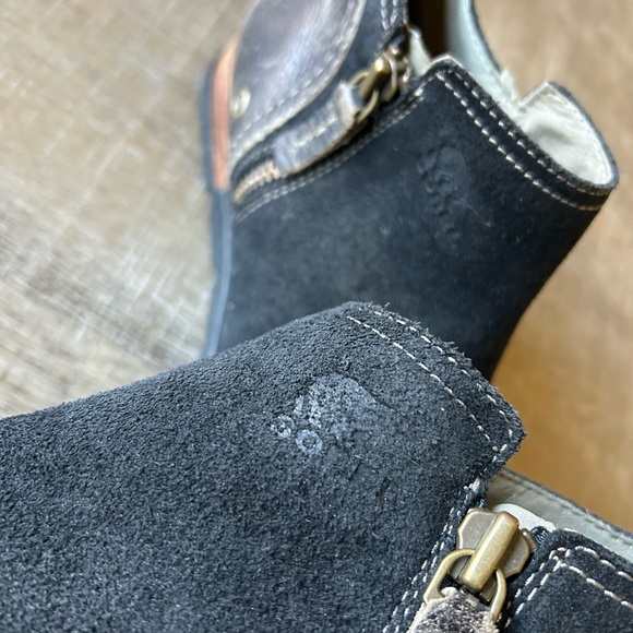 Sorel Black Major Low Boots Women's Size 8 NL2161-010 Bootie Distressed Leather - Picture 7 of 13